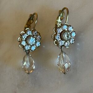 Liz Palacios Swarovski Crystal Flower Drop Earrings